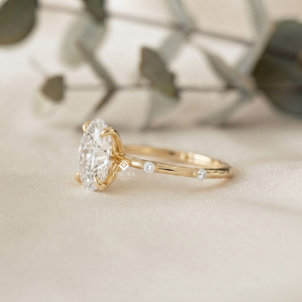 oval cut diamond ring  –  fine jewelry engagement ring