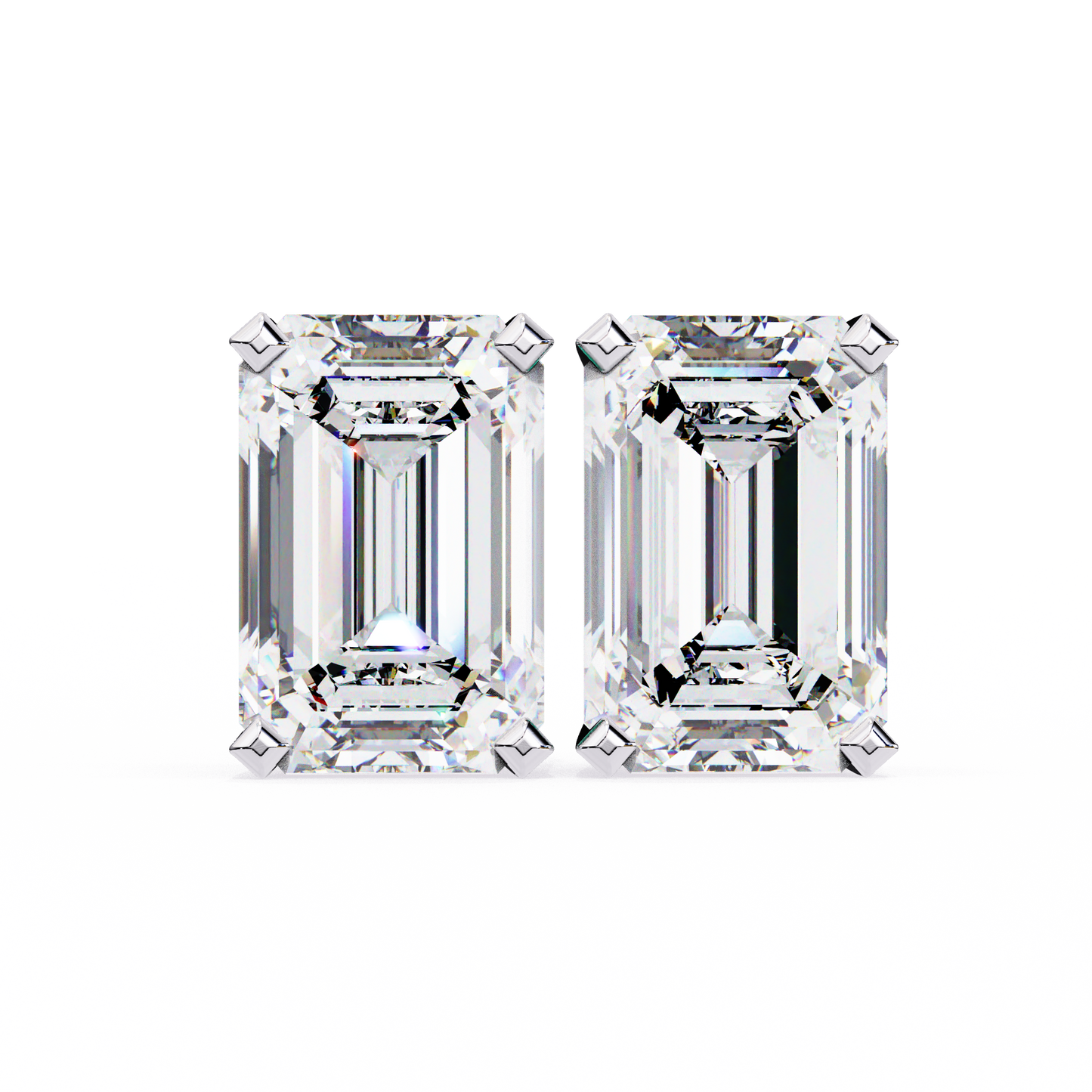 timeless radiance emerald moissanite stud earrings – finora jewelry