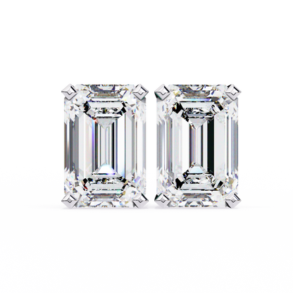 Timeless Radiance Emerald Moissanite Stud Earrings – Finora Jewelry