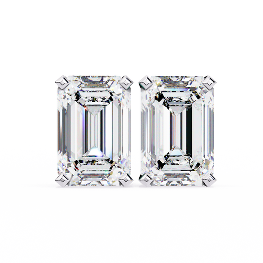 Timeless Radiance Emerald Moissanite Stud Earrings – Finora Jewelry