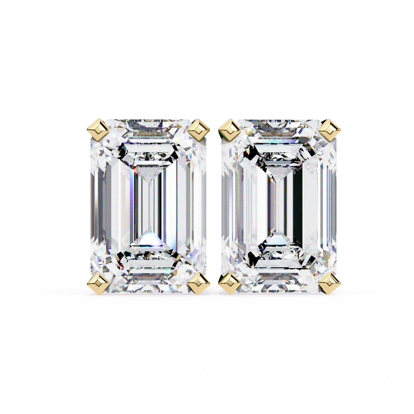 timeless radiance emerald moissanite stud earrings – finora jewelry