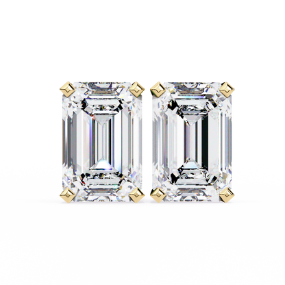 Timeless Radiance Emerald Moissanite Stud Earrings – Finora Jewelry