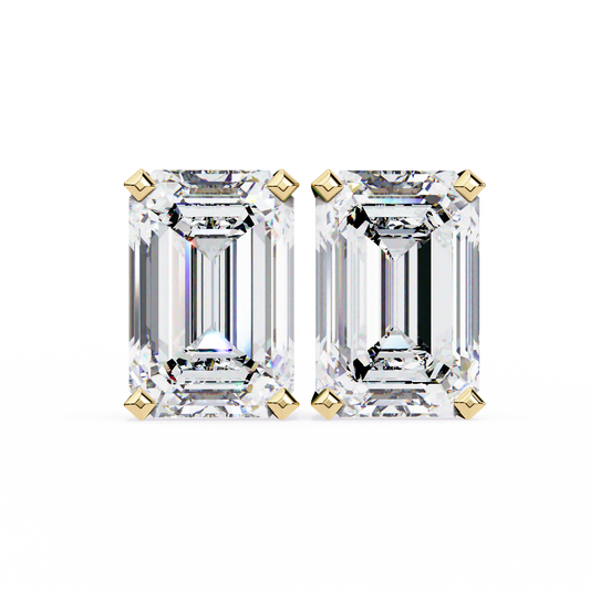 Timeless Radiance Emerald Moissanite Stud Earrings – Finora Jewelry