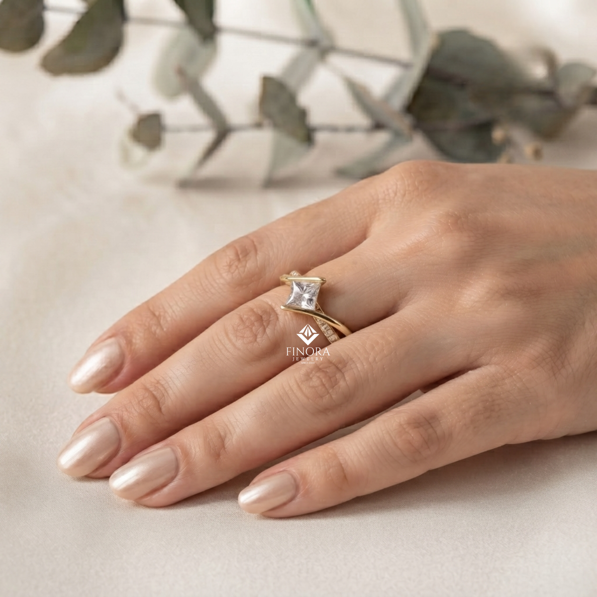 princess cut engagement ring – elegant bridal style