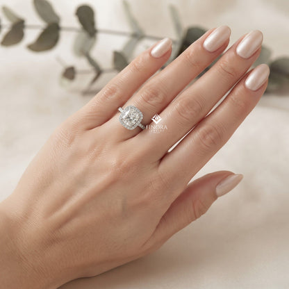 Cushion Cut Halo Ring – Perfect for Engagements or Milestone Anniversaries