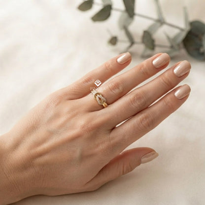 Love Knot Diamond Ring – Infinity Knot Engagement Band (10K-18K Gold, Sterling Silver)