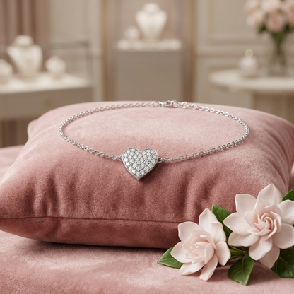 Amira Petite Heart Diamond Bracelet – Finora Jewelry