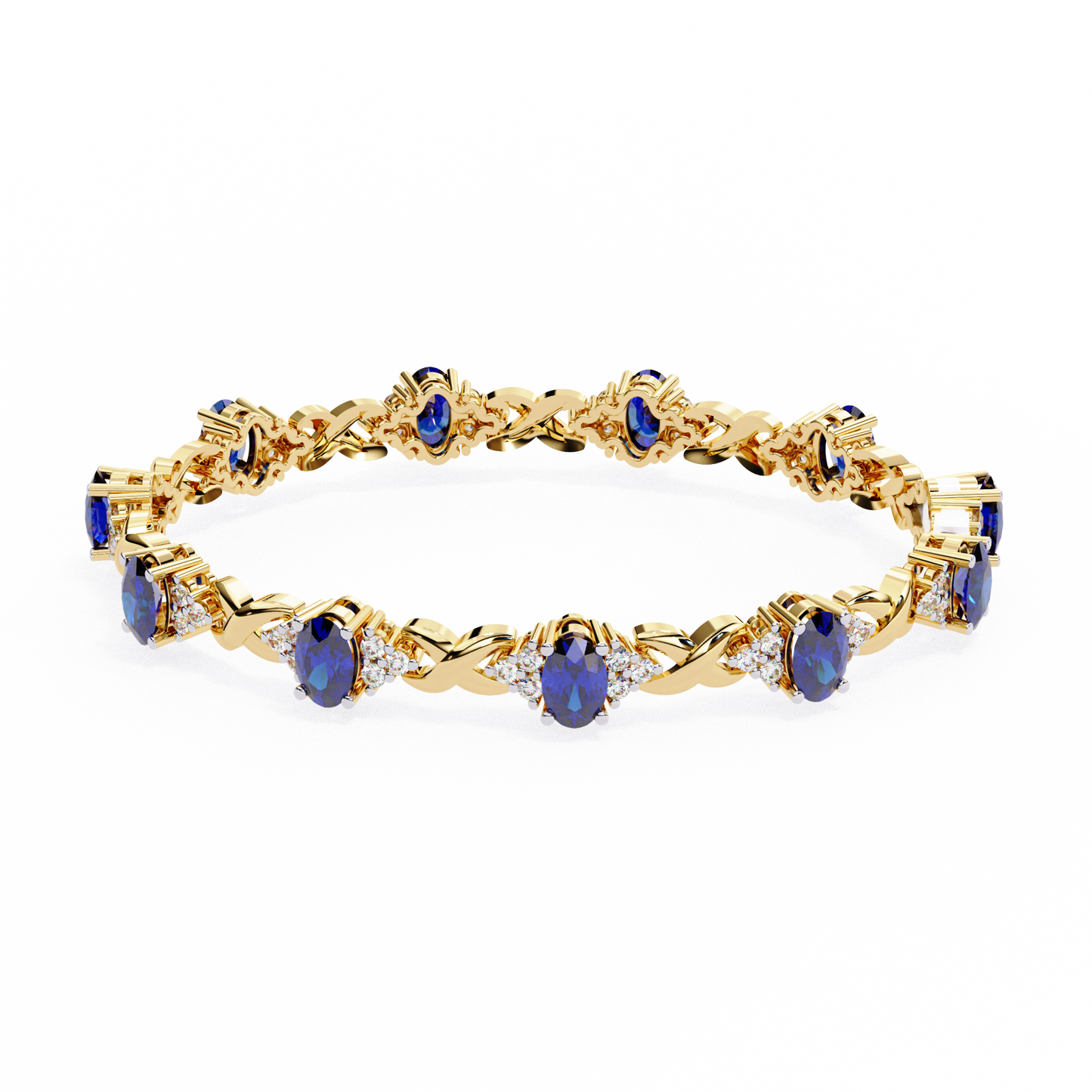 celeste sapphire & moissanite twist bracelet – finora jewelry