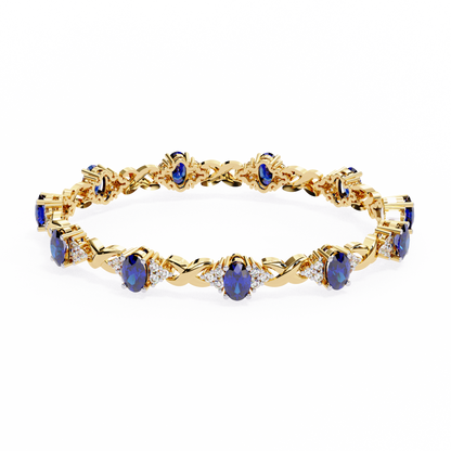 Celeste Sapphire & Moissanite Twist Bracelet – Finora Jewelry