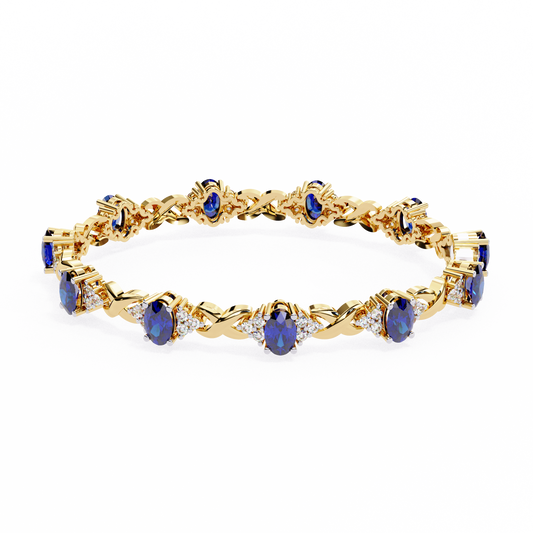 Celeste Sapphire & Moissanite Twist Bracelet – Finora Jewelry