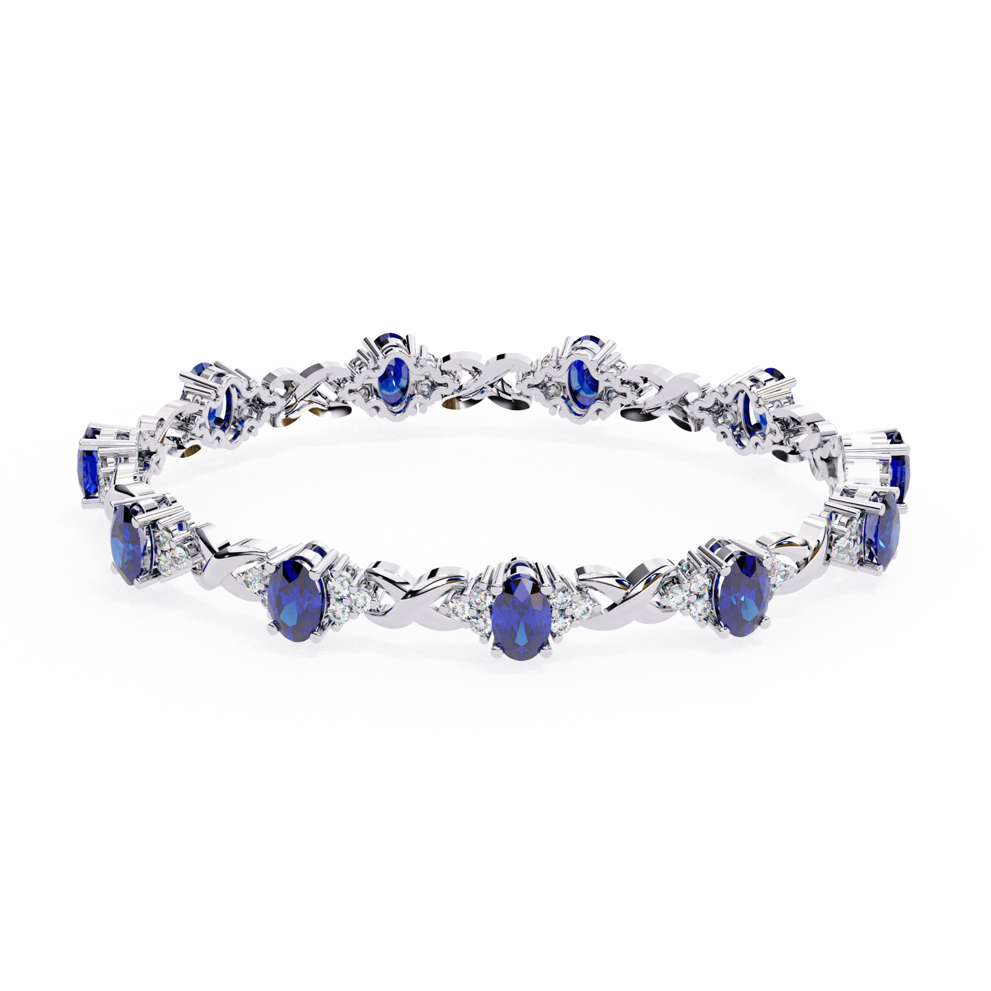 celeste sapphire & moissanite twist bracelet – finora jewelry