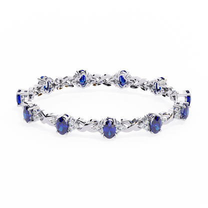 Celeste Sapphire & Moissanite Twist Bracelet – Finora Jewelry