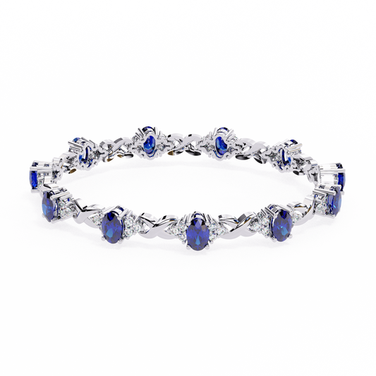 Celeste Sapphire & Moissanite Twist Bracelet – Finora Jewelry