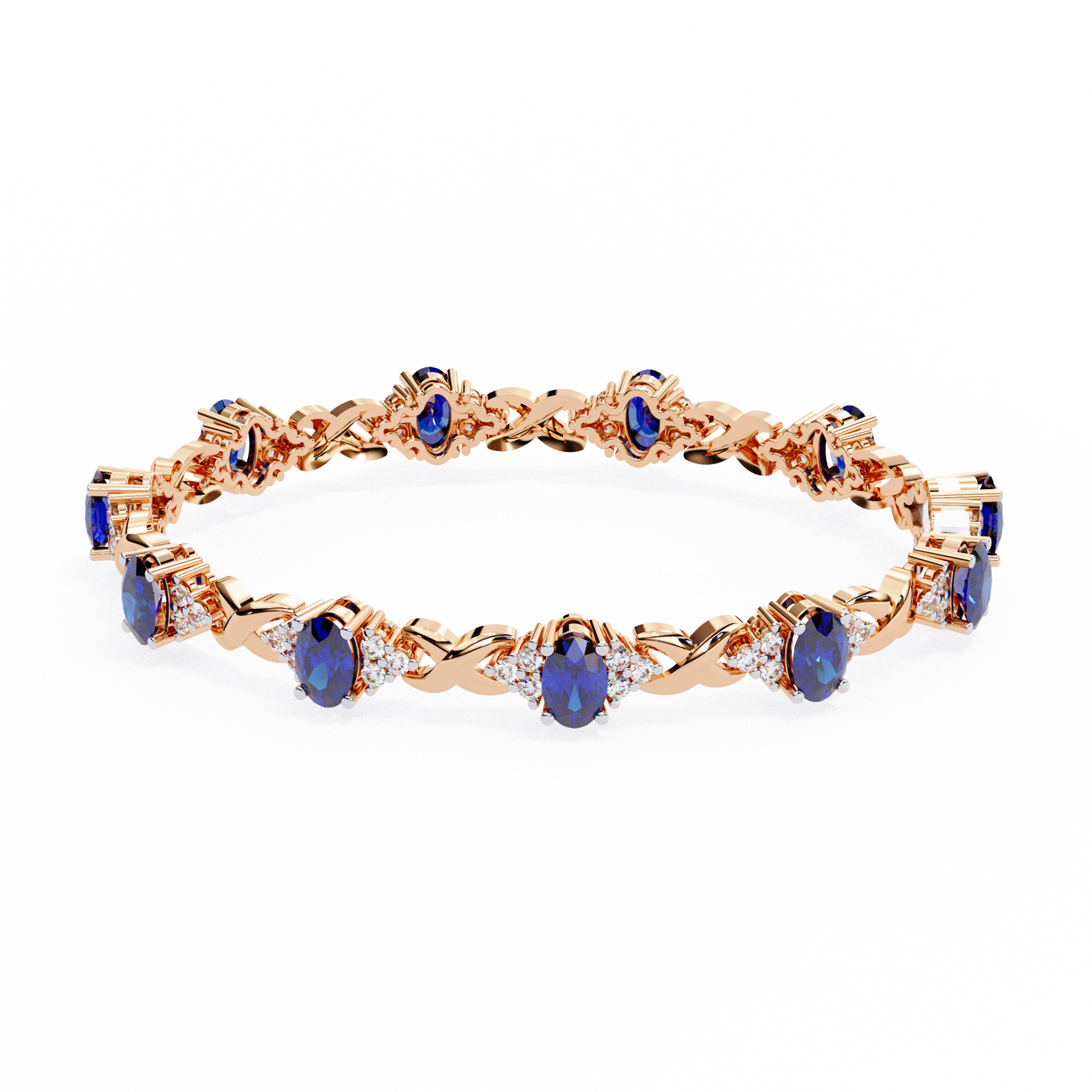 celeste sapphire & moissanite twist bracelet – finora jewelry