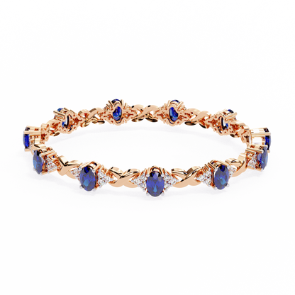 Celeste Sapphire & Moissanite Twist Bracelet – Finora Jewelry