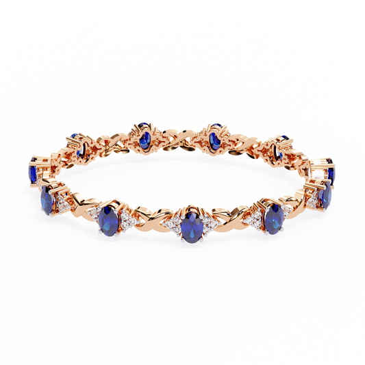 Celeste Sapphire & Moissanite Twist Bracelet – Finora Jewelry