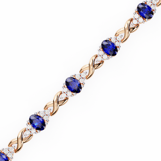 Celeste Sapphire & Moissanite Twist Bracelet – Finora Jewelry