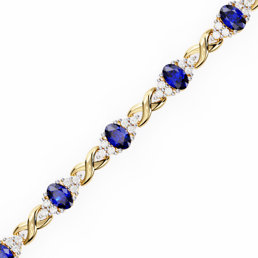 Celeste Sapphire & Moissanite Twist Bracelet – Finora Jewelry