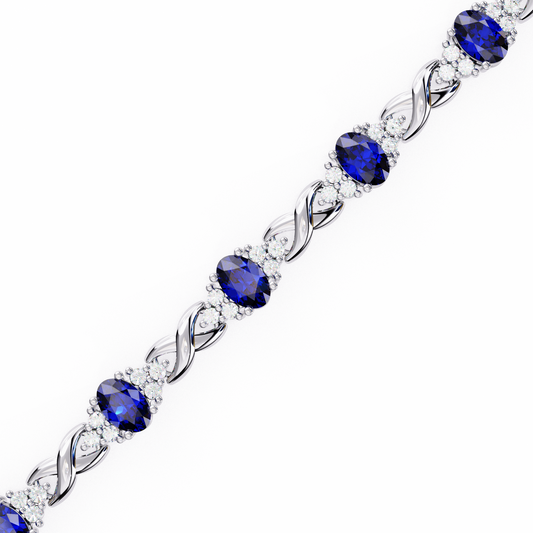 Celeste Sapphire & Moissanite Twist Bracelet – Finora Jewelry