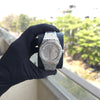 Full White Iced Out 41mm Watch with Baguette Diamonds – Bust Down Watch
