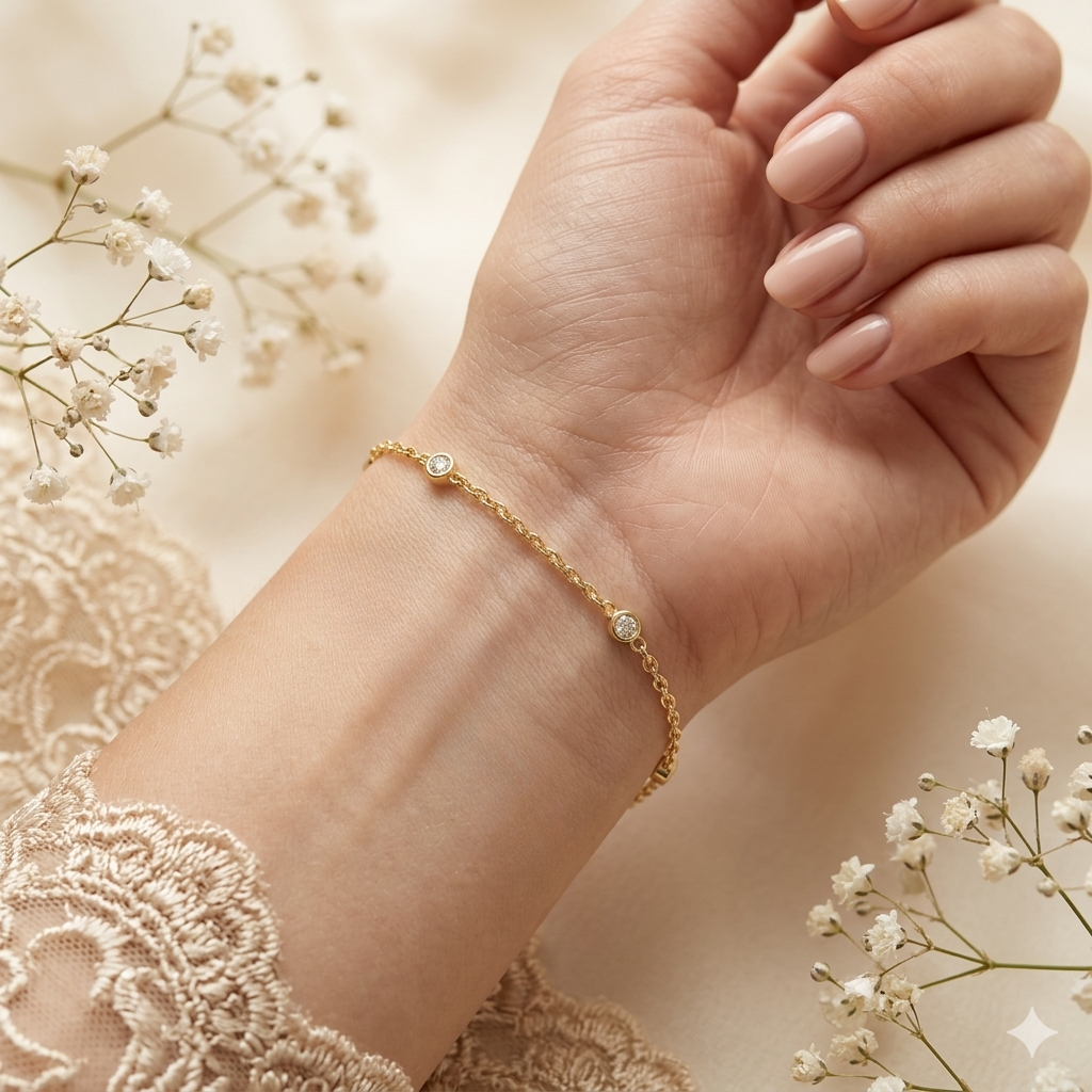 lina petite diamond station bracelet – finora jewelry