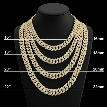 14mm Moissanite Silver Miami Cuban Link Chain - 22-Inch Heavyweight Choker