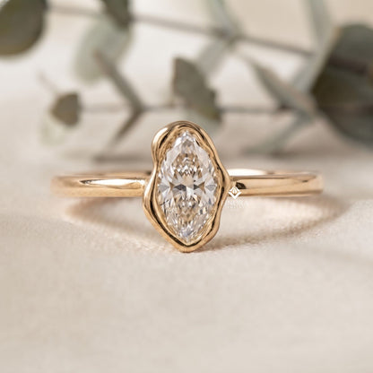 Abstract Bezel Setting Ring – Modern Engagement Ring