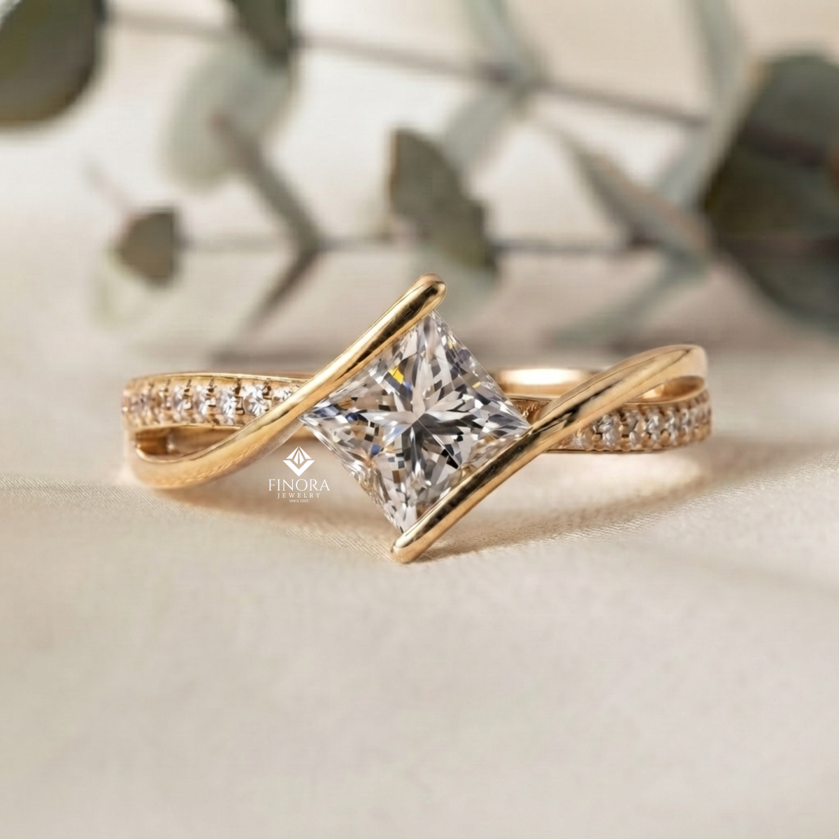 princess cut engagement ring – elegant bridal style
