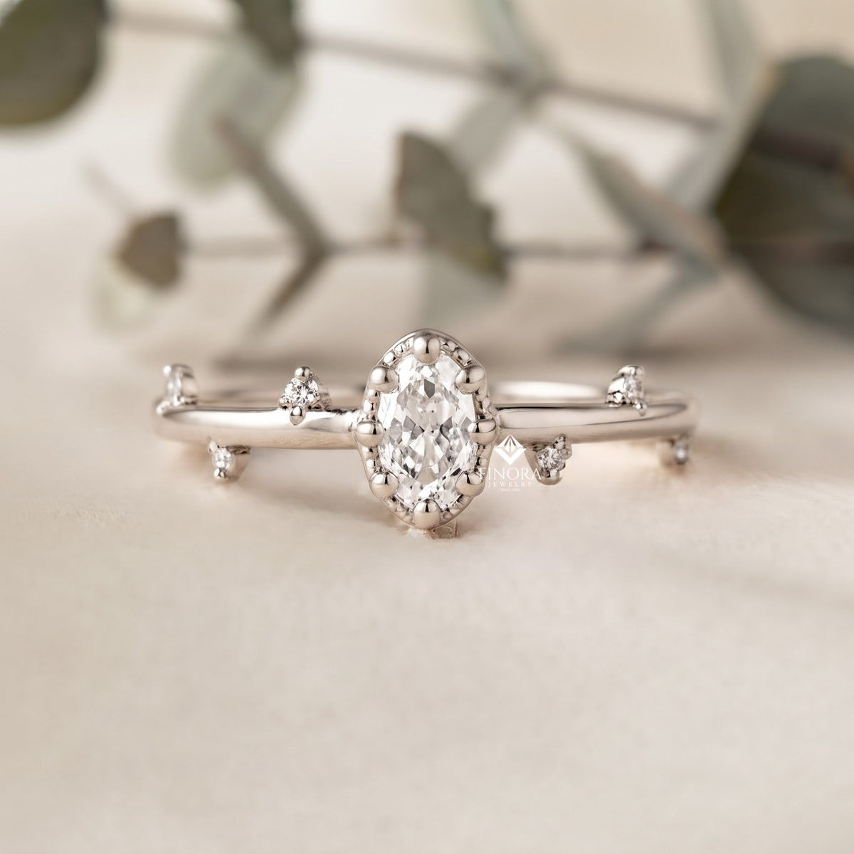 dainty branch stacking ring – minimalist diamond twig band  – delicate nature inspired jewelry