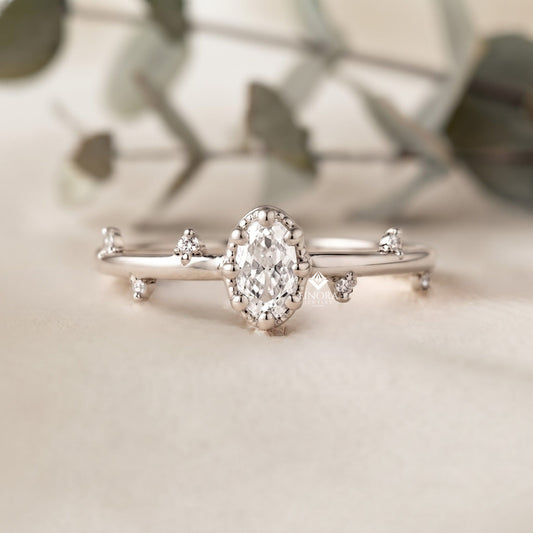 Dainty Branch Stacking Ring – Minimalist Diamond Twig Band  – Delicate Nature Inspired Jewelry