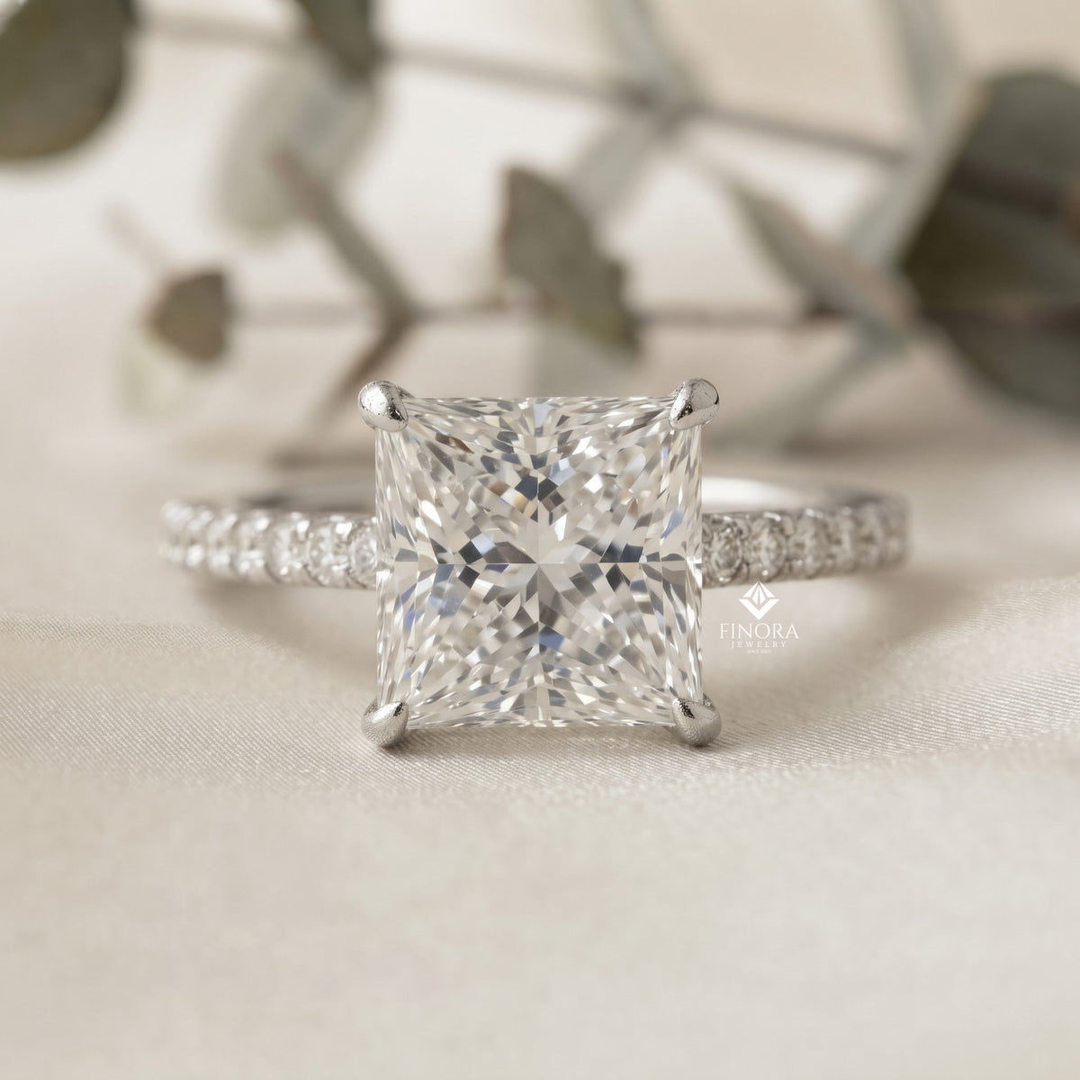 radiant princess cut solitaire engagement ring – elegant classic gift for her – perfect for birthday, proposal, or anniversary – custom 925 silver / 10k / 14k gold / platinum – finora signature