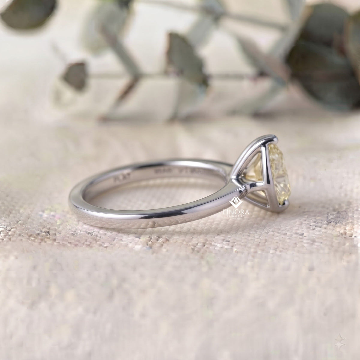 sunshine yellow oval gem ring  –  14k gold elegant engagement ring