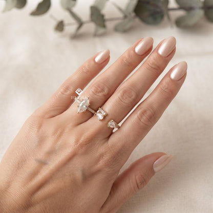 Marquise Wedding Ring Set – Elegant Gold Bridal Ring – Fine Jewelry for Engagement