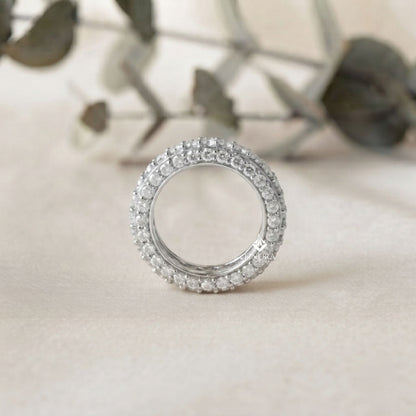 Round Cut Moissanite Full Eternity Wedding Band in 925 Sterling Silver – Finora Jewelry