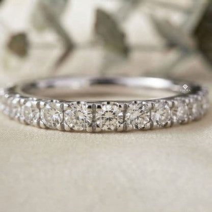 Classic Pavé Diamond Eternity Band Ring in 925 Silver, 10K/14K Gold (Rose/White/Yellow), & Platinum – Finora Jewelry