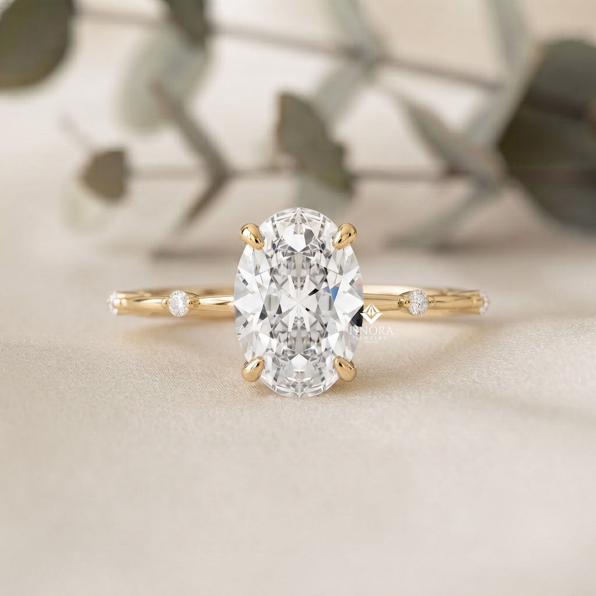 oval cut diamond ring  –  fine jewelry engagement ring