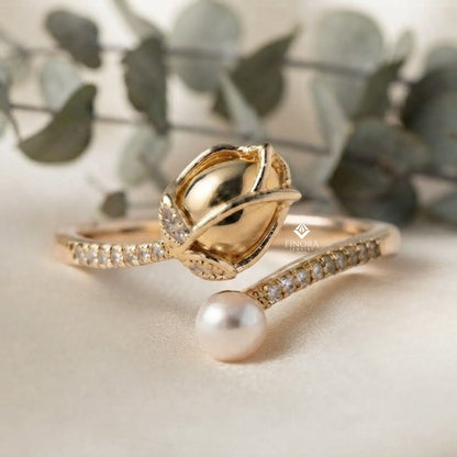 Tulip Flower Ring –  Dainty Floral Gold Jewelry for Her