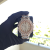 41MM Two-Tone White & Rose Gold Plated Fully Iced-Out Moissanite Watch
