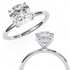 Cushion Cut Moissanite Solitaire Engagement Ring – Elegant 4-Prong Setting in White Gold, Yellow Gold, Rose Gold, or Platinum | Finora Jewelry