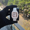 36mm Bust Down Watch Iced Out Watch – Rose White Roman Square Dial Women Watch