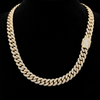 12mm Moissanite Yellow Gold Miami Cuban Link Chain - Classic Iced Out Neck Chain
