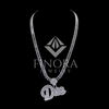 Custom Name Pendant with Full Moissanite Icing on Iced-Out Tennis Necklace – VVS Simulated Diamond Hip-Hop Chain Set