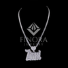 Finora Jewelry: Custom Iced-Out With Custom Name Pendant with Heart Accent on Diamond Tennis Chain