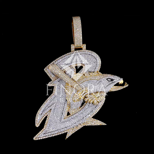 Finora Jewelry: Two-Tone Diamond Shark Pendant – Bold Statement in Gold & Ice