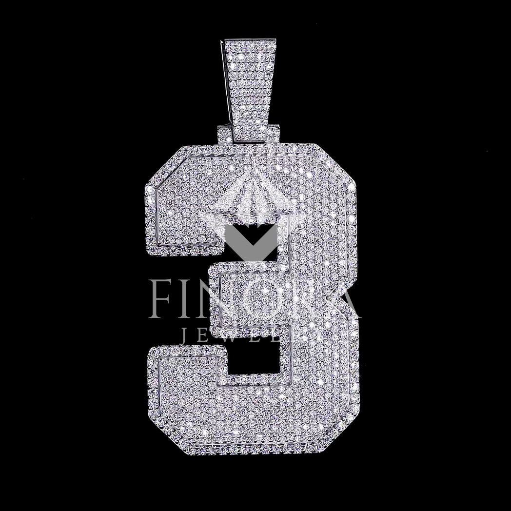 finora jewelry: custom iced-out with custom number pendant – precision-cut and diamond-encrusted