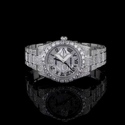 Men's Fully Iced Bust Down Moissanite Diamond Wrist Watch