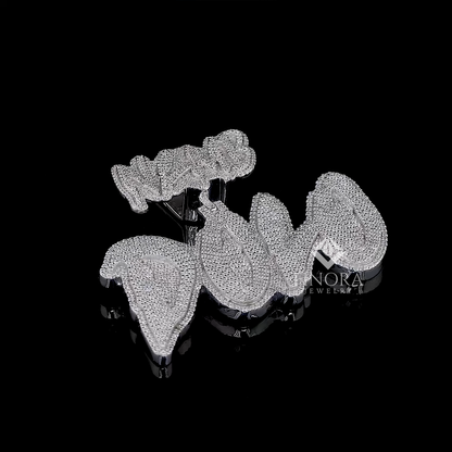Custom Name Drip Pendant – Diamond-Encrusted Statement Piece by Finora Jewelry