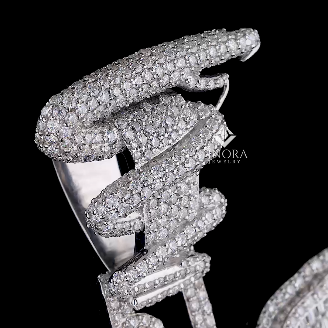 custom name diamond pendant with twin snake design – finora exclusive