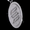 White Gold Plated Fully Iced-Out Oval Pendant with 3D Ethereum Logo & Premium Moissanite Detailing