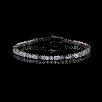 14K White Gold Tennis Bracelet with VVS Moissanite – Classic Iced-Out Elegance by Finora Jewelry